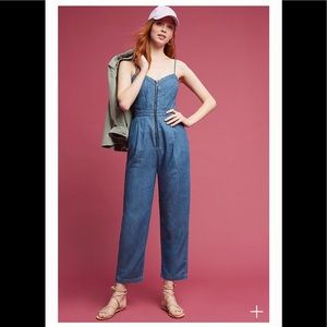 Pilcro Zip Front Denim Jumpsuit Size 00 Petite